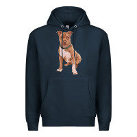 Navy Brown Pitbull Premium Hoodie - RanaPortraitStore