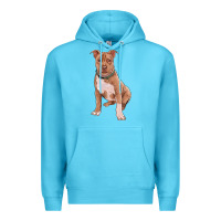Ocean Blue Brown Pitbull Premium Hoodie - RanaPortraitStore