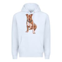 White Brown Pitbull Premium Hoodie - RanaPortraitStore