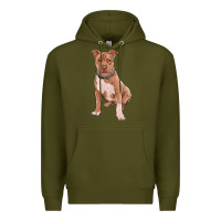 Army Green Brown Pitbull Premium Hoodie - RanaPortraitStore