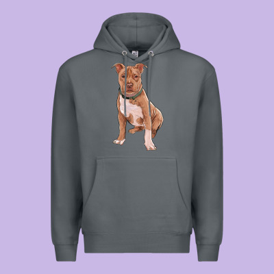 Brown Pitbull Premium Hoodie Designed By Ranaportraitstore