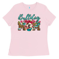 Bubblegum Pink english bulldog mom Ladies Tee - Artiststas