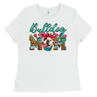 White english bulldog mom Ladies Tee - Artiststas