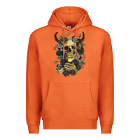 Carrot Bull Human Skull With Gold Roses Premium Hoodie - RanaPortraitStore