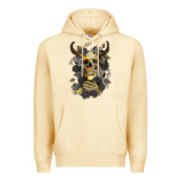Pina Colada Bull Human Skull With Gold Roses Premium Hoodie - RanaPortraitStore