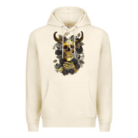 Tofu Bull Human Skull With Gold Roses Premium Hoodie - RanaPortraitStore