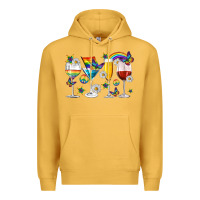 Mustard pride lgbtq wine cups and glasses Premium Hoodie - texasbilliewilder