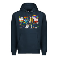 Navy pride lgbtq wine cups and glasses Premium Hoodie - texasbilliewilder