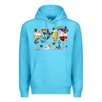 Ocean Blue pride lgbtq wine cups and glasses Premium Hoodie - texasbilliewilder
