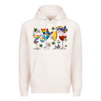Pale Pink pride lgbtq wine cups and glasses Premium Hoodie - texasbilliewilder