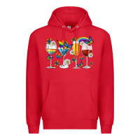 Red pride lgbtq wine cups and glasses Premium Hoodie - texasbilliewilder