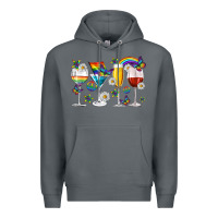 Rock pride lgbtq wine cups and glasses Premium Hoodie - texasbilliewilder