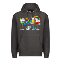 Smoke pride lgbtq wine cups and glasses Premium Hoodie - texasbilliewilder