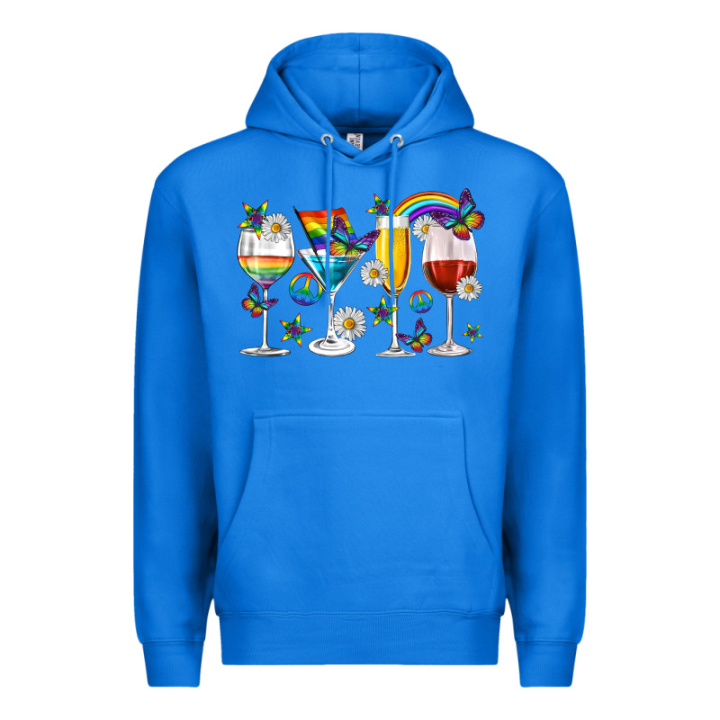 Pride Lgbtq Wine Cups And Glasses Premium Hoodie by texasbilliewilder | Teevron