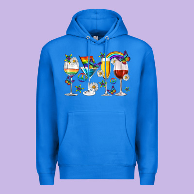 Pride Lgbtq Wine Cups And Glasses Premium Hoodie Designed By Texasbilliewilder