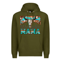 Army Green wranglin mama Premium Hoodie - Zillion Design Studio