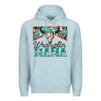 Blue Mist wranglin mama Premium Hoodie - Zillion Design Studio