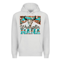 Dove Grey wranglin mama Premium Hoodie - Zillion Design Studio