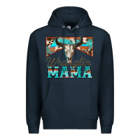 Navy wranglin mama Premium Hoodie - Zillion Design Studio