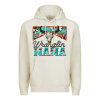 Oatmeal Heather wranglin mama Premium Hoodie - Zillion Design Studio