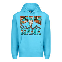 Ocean Blue wranglin mama Premium Hoodie - Zillion Design Studio