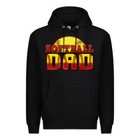 Black softball dad Premium Hoodie - Zillion Design Studio