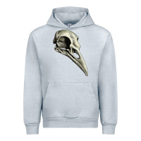 Heather Grey Raven Skull Urban Hoodie - RanaPortraitStore