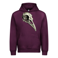 Mauve Wine Raven Skull Urban Hoodie - RanaPortraitStore