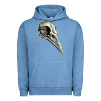 Pigment Pebble Blue Raven Skull Urban Hoodie - RanaPortraitStore