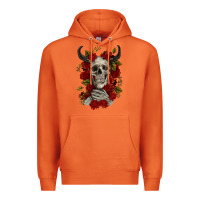 Carrot Bull Human Skull With Roses Premium Hoodie - RanaPortraitStore