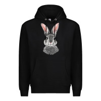 Black Bunny Face Premium Hoodie - RanaPortraitStore