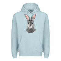 Blue Mist Bunny Face Premium Hoodie - RanaPortraitStore