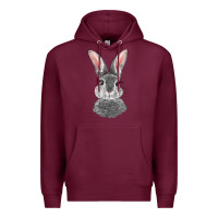 Burgundy Bunny Face Premium Hoodie - RanaPortraitStore