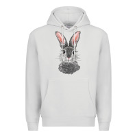 Dove Grey Bunny Face Premium Hoodie - RanaPortraitStore