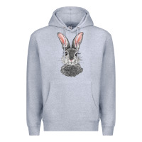 Heather Grey Bunny Face Premium Hoodie - RanaPortraitStore