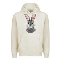 Oatmeal Heather Bunny Face Premium Hoodie - RanaPortraitStore