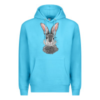 Ocean Blue Bunny Face Premium Hoodie - RanaPortraitStore