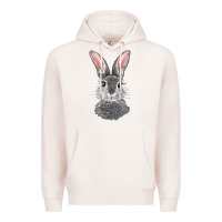 Pale Pink Bunny Face Premium Hoodie - RanaPortraitStore