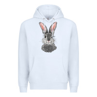 White Bunny Face Premium Hoodie - RanaPortraitStore