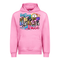 Fuchsia Pink resting nurse face Urban Hoodie - Zillion Design Studio