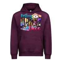 Mauve Wine resting nurse face Urban Hoodie - Zillion Design Studio