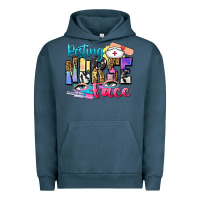 Pigment Midnight Navy resting nurse face Urban Hoodie - Zillion Design Studio