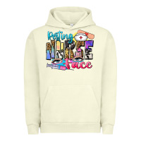 Pigment Pistachio resting nurse face Urban Hoodie - Zillion Design Studio