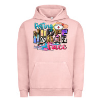 Pigment Salmon resting nurse face Urban Hoodie - Zillion Design Studio
