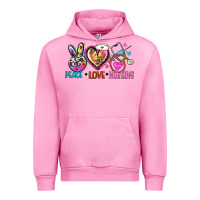 Fuchsia Pink peace love nursing Urban Hoodie - Zillion Design Studio