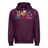 Mauve Wine peace love nursing Urban Hoodie - Zillion Design Studio
