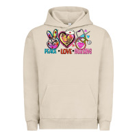 Pigment French Oak peace love nursing Urban Hoodie - Zillion Design Studio