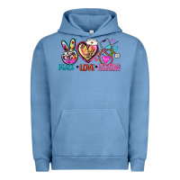 Pigment Pebble Blue peace love nursing Urban Hoodie - Zillion Design Studio