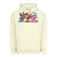 Pigment Pistachio peace love nursing Urban Hoodie - Zillion Design Studio