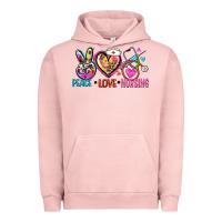 Pigment Salmon peace love nursing Urban Hoodie - Zillion Design Studio